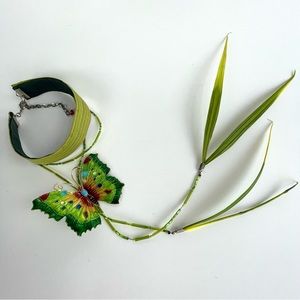 Enamelled Butterfly Chocker Necklace